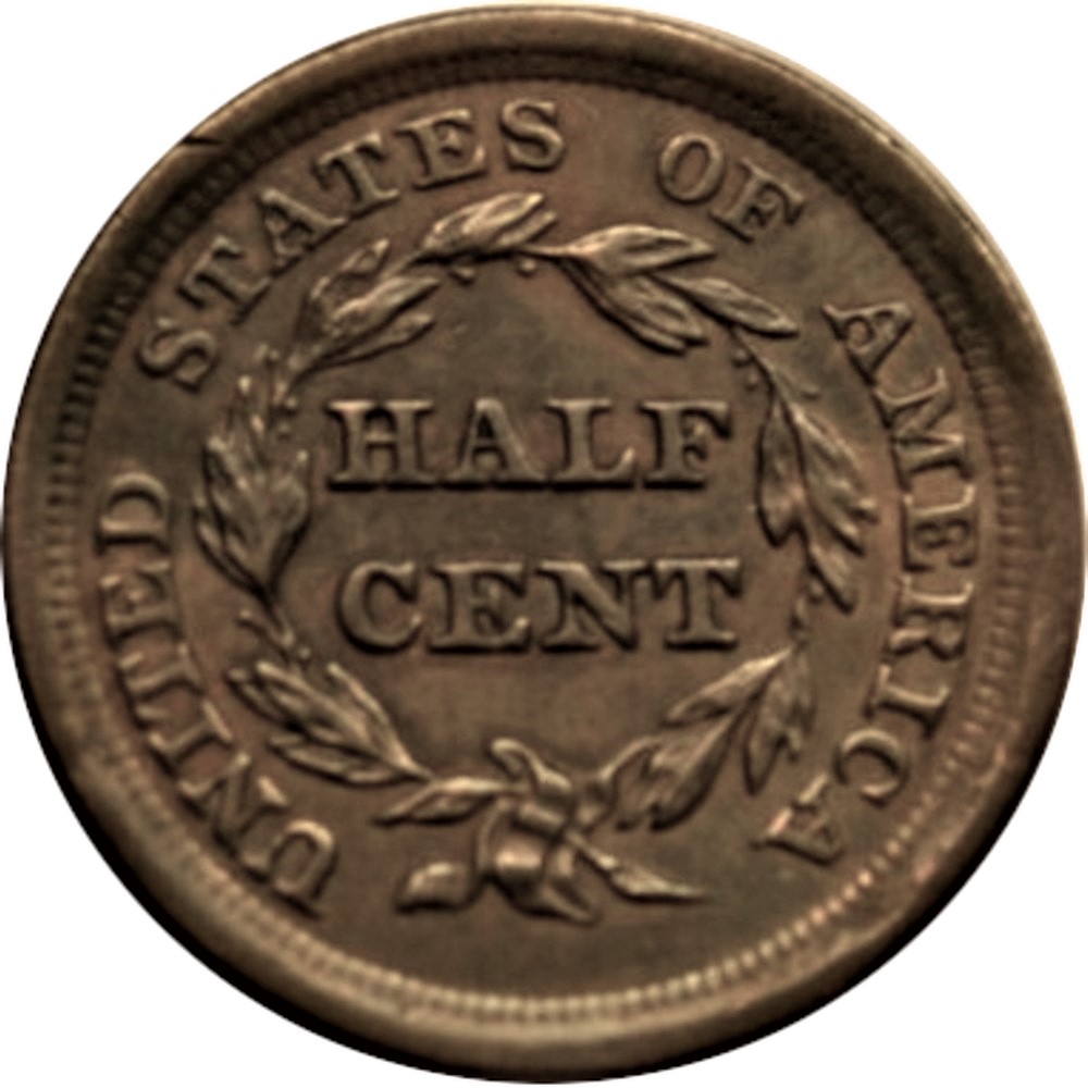 1855-1/2c-Braided-Hair-Half-Cent